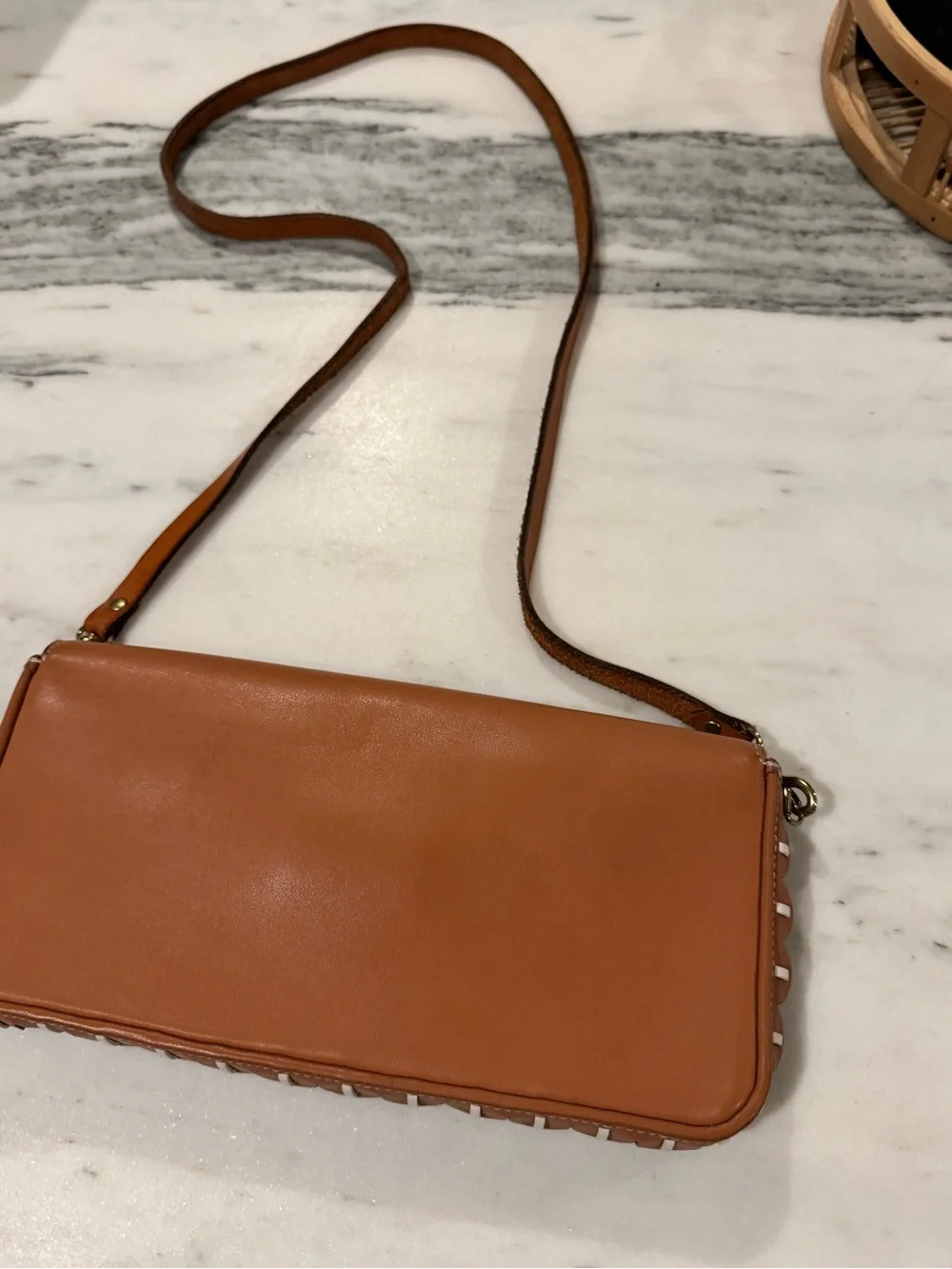 Tory Burch Leather Logo-Front Crossbody Bag